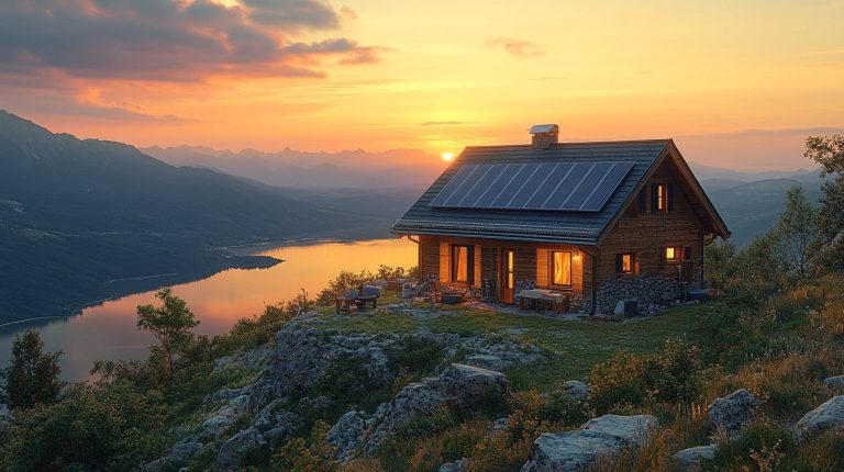 Vivre sans raccordement EDF, une maison avec des panneaux solaires