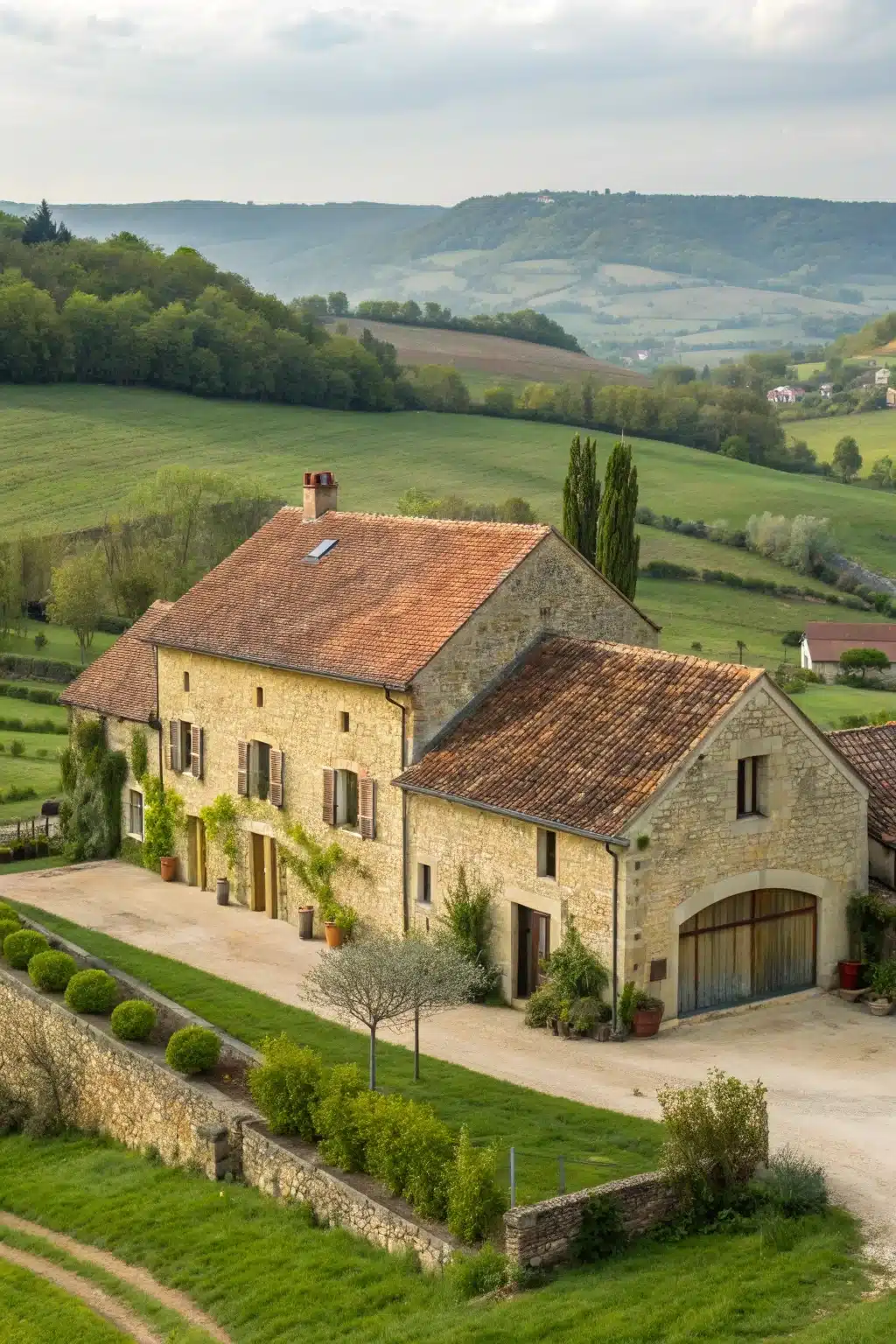 Maison béarnaise vue de dessus