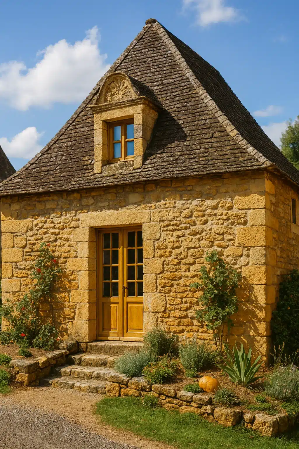 Maison périgourdine de caractère avec décoration murale