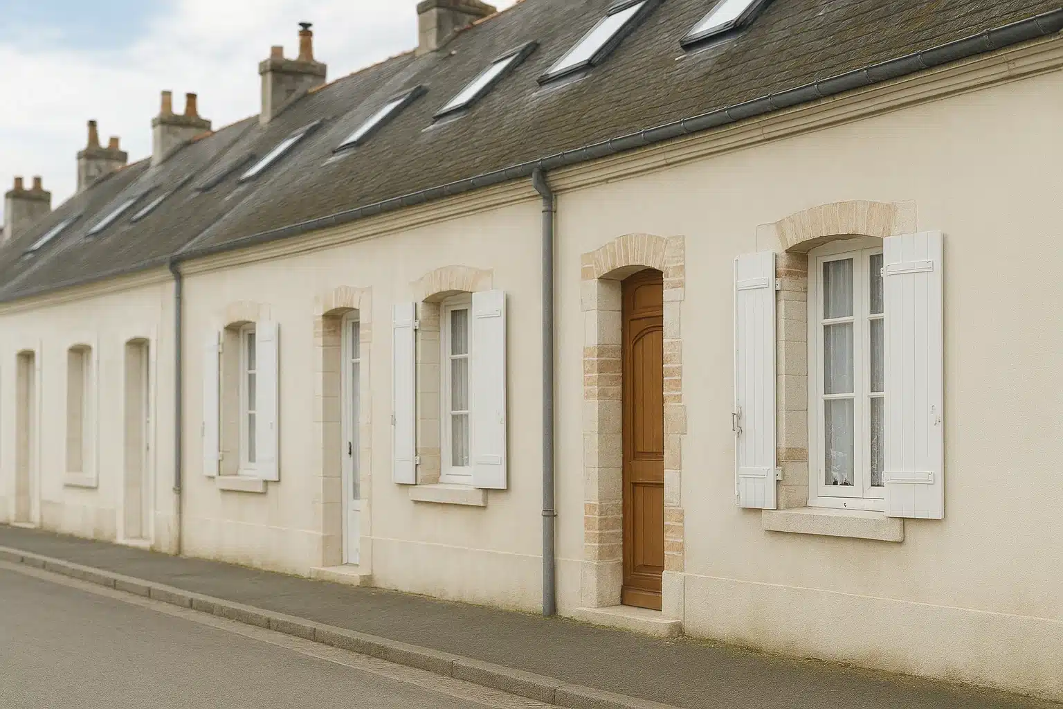 Maisons mancelles blanches
