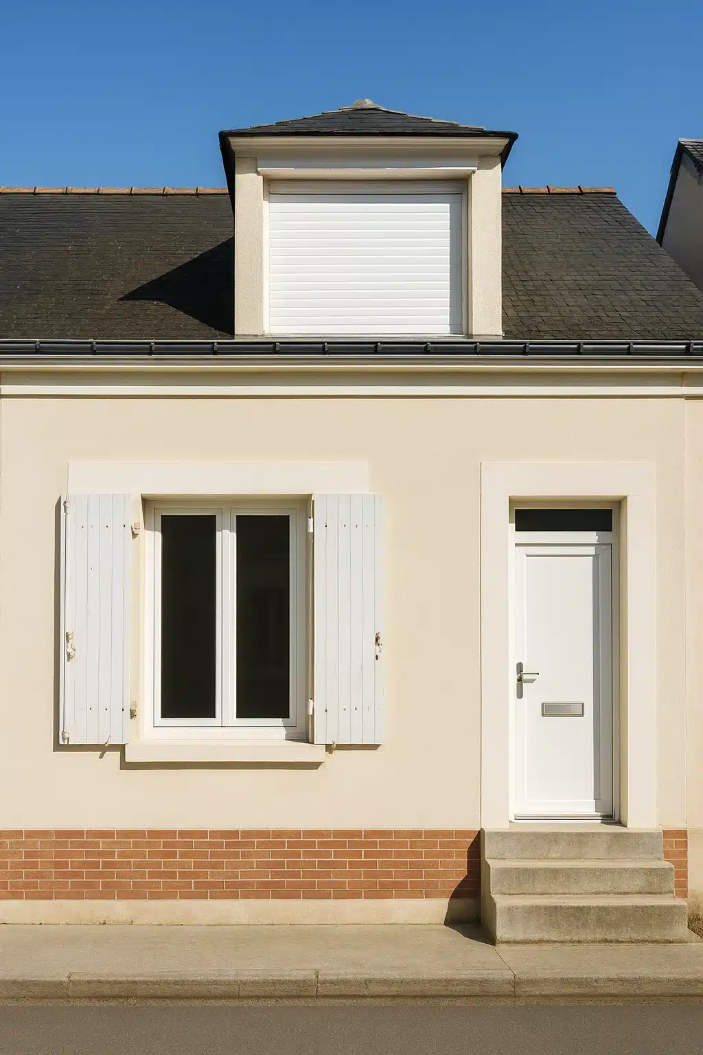 Façade d'une maison mancelle dans la rue