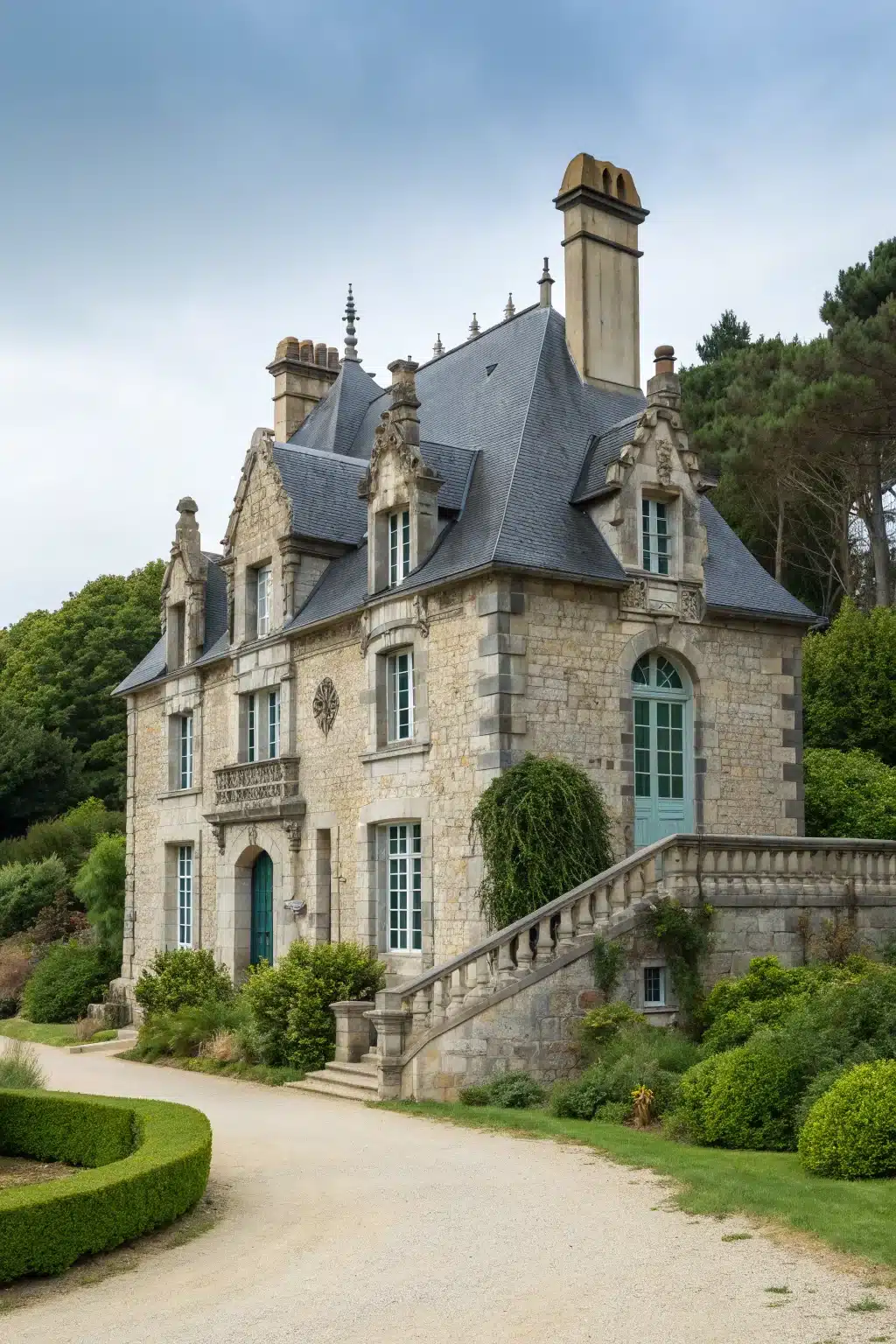 Grande malouinière avec un escalier